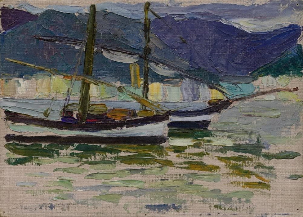 Kandinsky 'Fishing Boats, Sestri', Russia, 1905, Reproduction 200gsm A3 Vintage Classic Art Poster