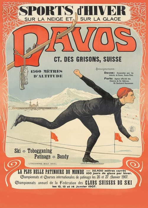propeller Sada verdund Vintage Travel Switzerland 'Davos Sports D'Hiver,' 1907, Reproduction  200gsm A3 Vintage Skiing and Winter Sport Poster — World of Art Global  Limited