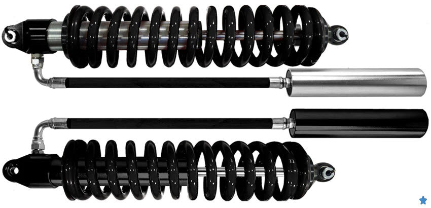 f250 2.5" Coilover shocks with Nickel and Black Finish