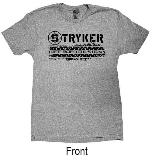 Stryker Odd Road Design Rugged Style T-Shirt Black on Grey