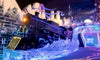 Polar Express Train surrounded by Ice for holiday activity at Gaylord Texan resort in Grapevine, Texas for Christmas