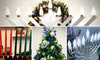 More inclusive holiday decor for businesses - Menorah, wreath, Christmas Tree, Kwanzaa, Hanukkah