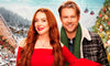 Poster featuring Lindsay Lohan and Chord Overstreet in holiday rom-com Falling For Christmas streaming on Netflix 