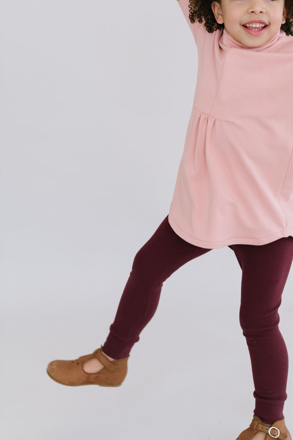 Ribbed Legging in Organic Garnet