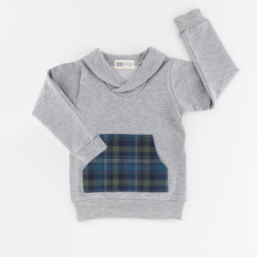 Bamboo Shawl Collar Sweatshirt in Gray Schoolhouse