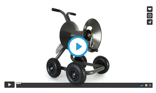 1043QX four wheel wagon garden hose reel with extra capacity kit assembly video image=