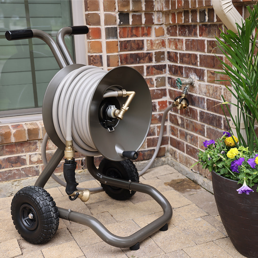 eley model 1043 2-wheel garden hose reel cart walking glamour