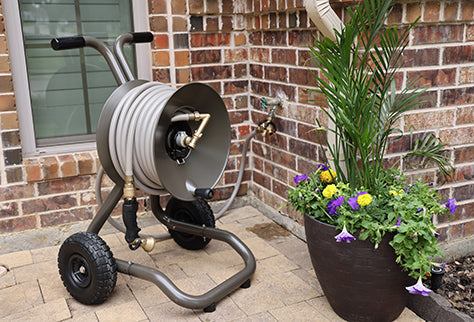 4-wheel garden hose reel cart