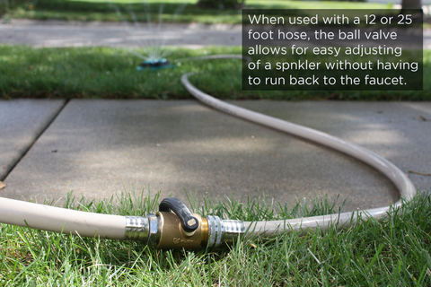 connected garden hoses with ball valve