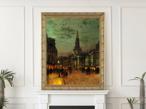 john-atkinson-grimshaw-fine-art-print-blackman-street-london in gold frame