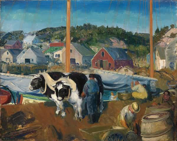 Ox Team, Wharf at Matinicus, George Bellows