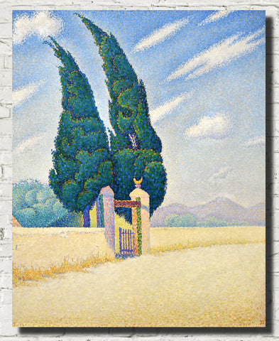 The Two Cypresses, paul Signac