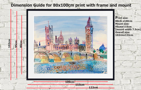 mount and frame example for 80x100cm print