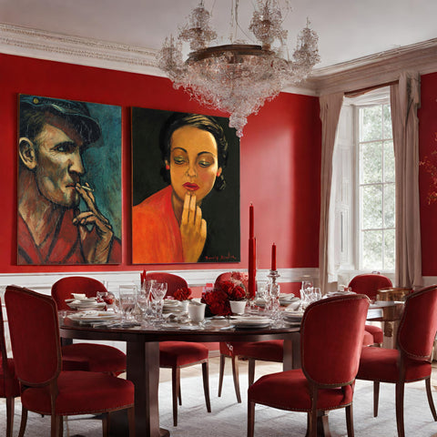 Red Dining Room with Francis Picabia prints