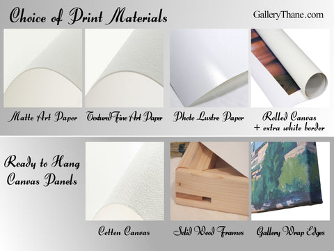 Print material choices for gallerythane