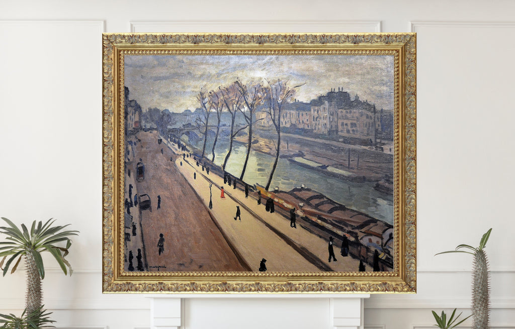 The Seine seen from the Quai des Grands-Augustins, Albert Marquet, Paris River Landscape