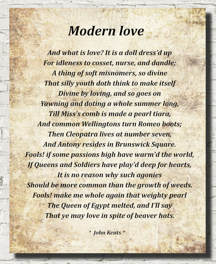 modern love poem essay