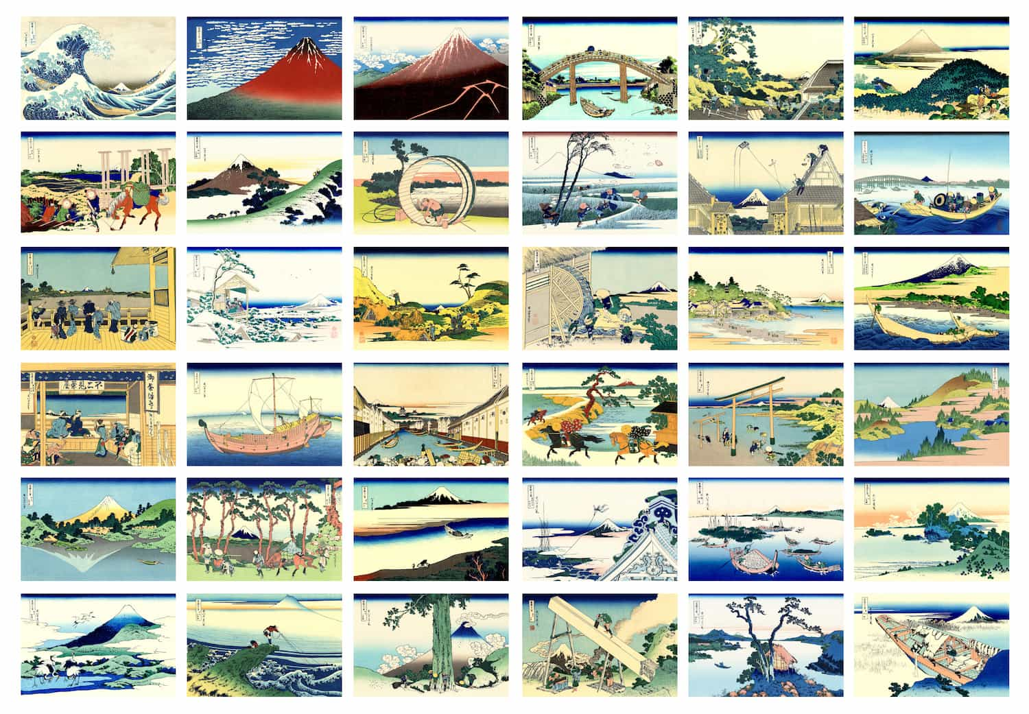 36 Views of Mount Fuji