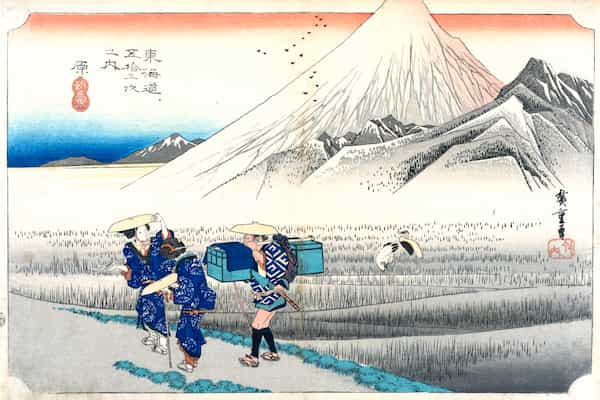 13th station : Hara (Travellers passing Mount Fuji) 原