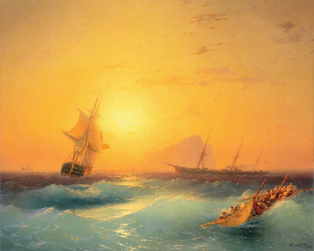 American Shipping off the Rock of Gibraltar, Ivan Aivazovsky