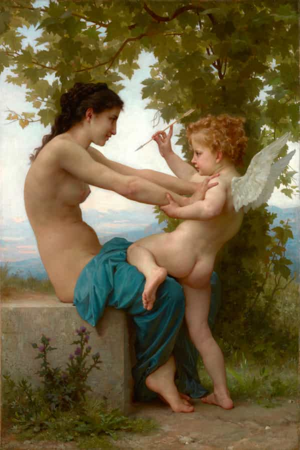 A Young Girl Defending Herself against Eros