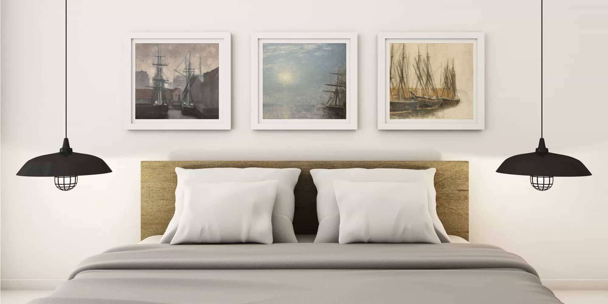 Serene bedroom with Hammershoi Prints