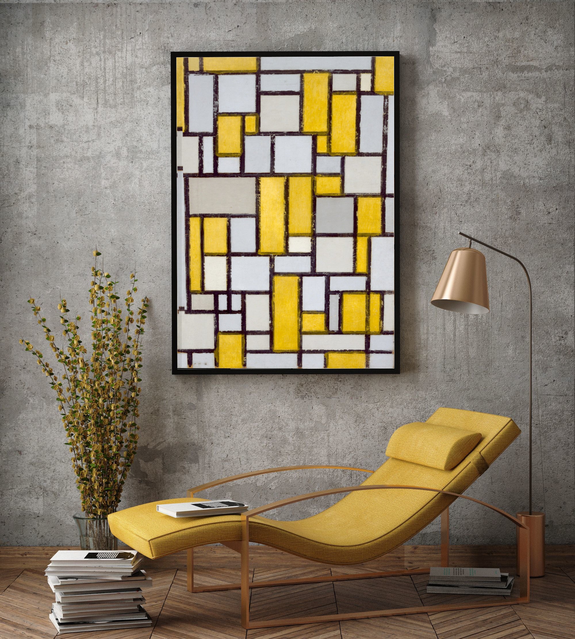 Piet Mondrian print in modern home