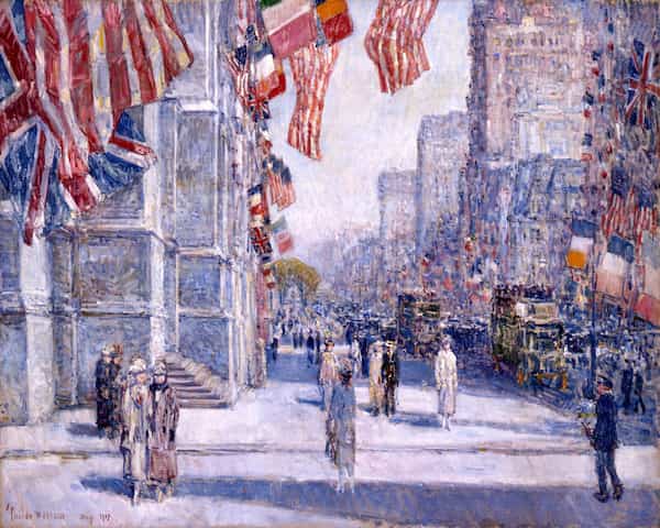 Early Morning on the Avenue in May 1917, Frederick Childe Hassam