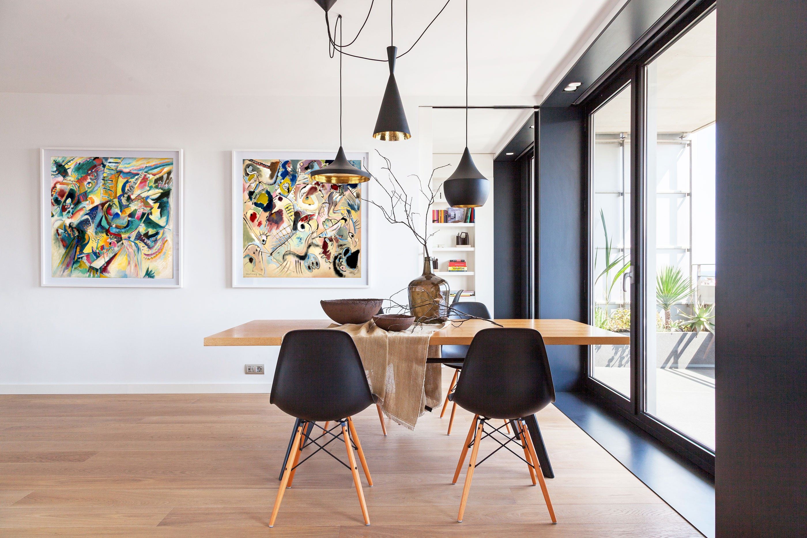 Kandinsky prints in a modern setting