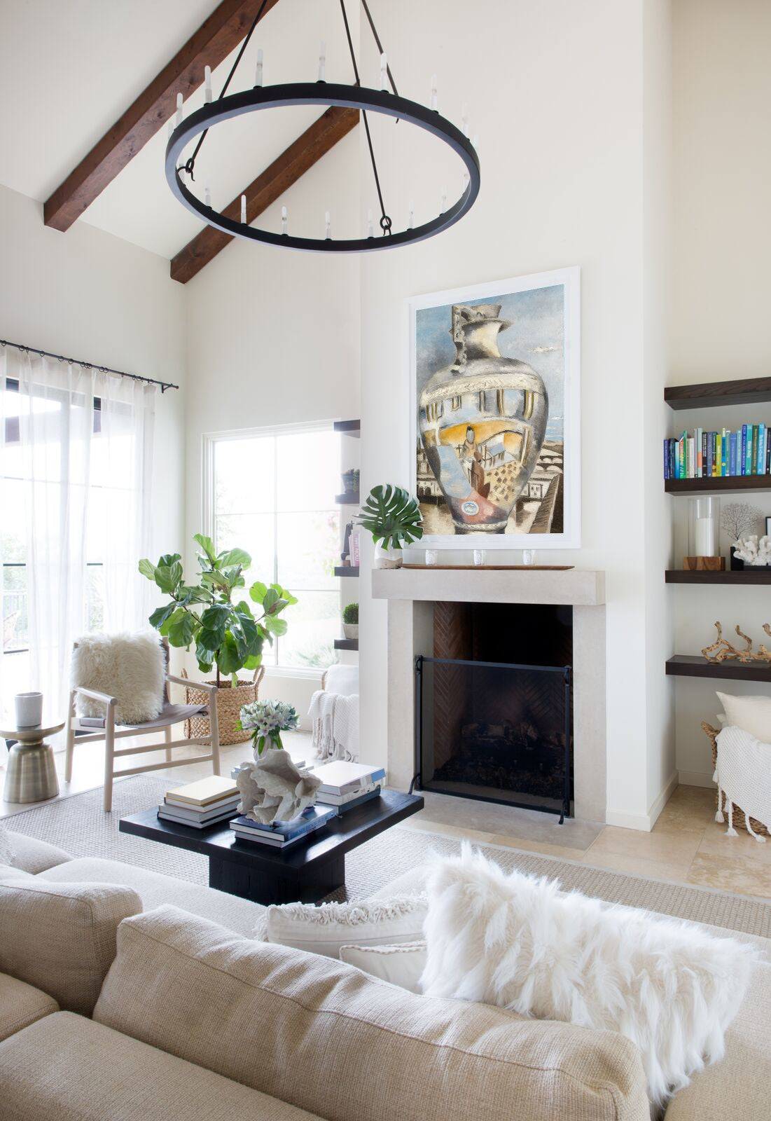Modern living room with Paul Nash print