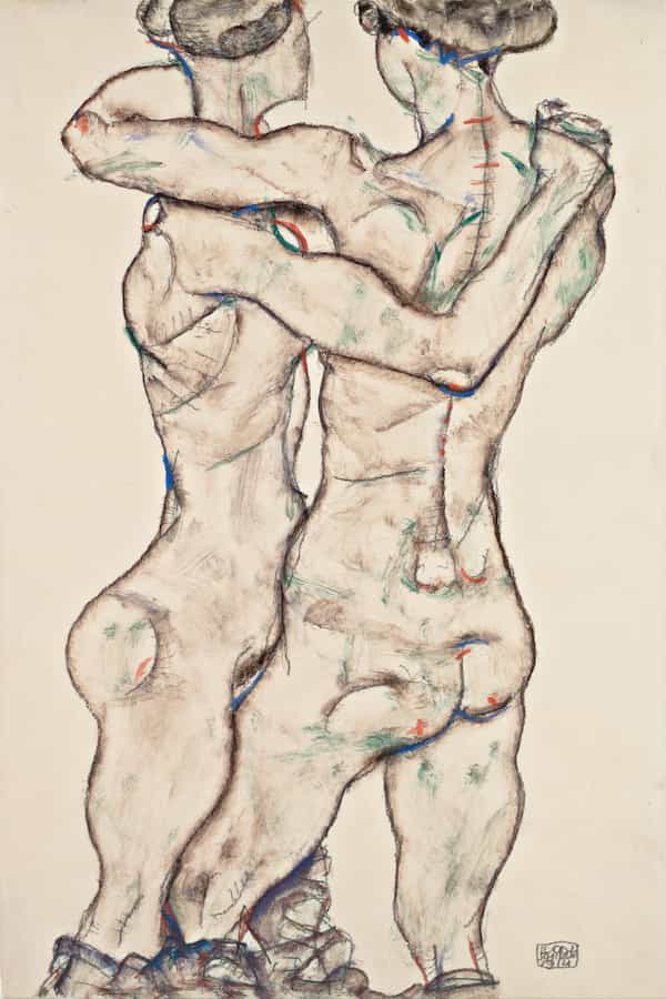 Naked Girls Embracing, Egon Schiele