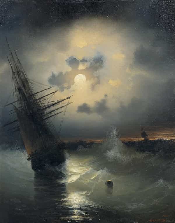 Sailing Ship by Moonlight, Ivan Aivazovsky