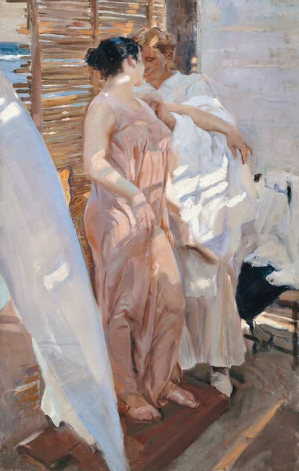 The Pink Robe, Joaquín Sorolla