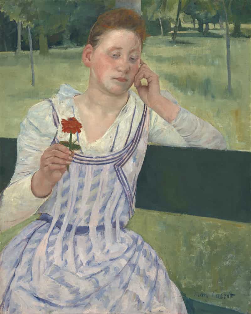 Woman with a Red Zinnia, Mary Cassatt