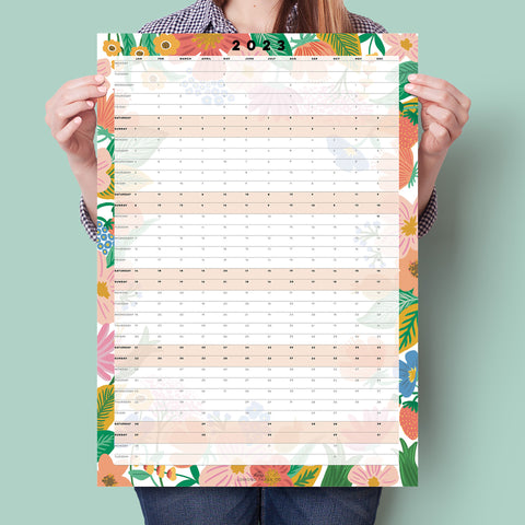 2023 Floral Wall Planner