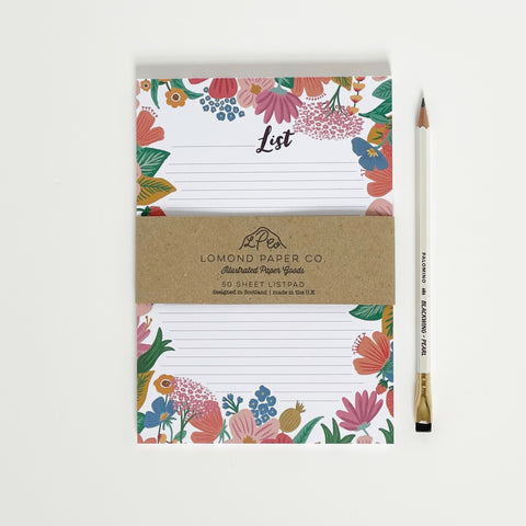 A5 Floral List Notepad