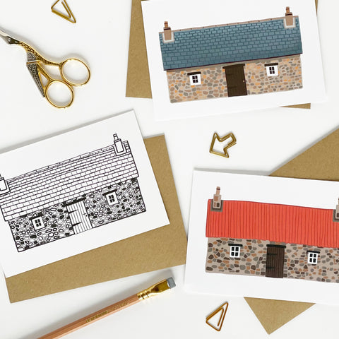 Lomond Paper Co - Scottish Bothy Greeting Card set of 6 