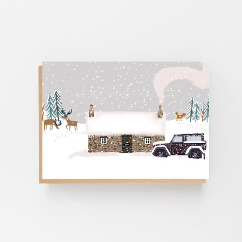 Bothy in the Snow - blank card