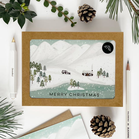 Snowy Mountains Boxed pack of 8 Christmas Cards