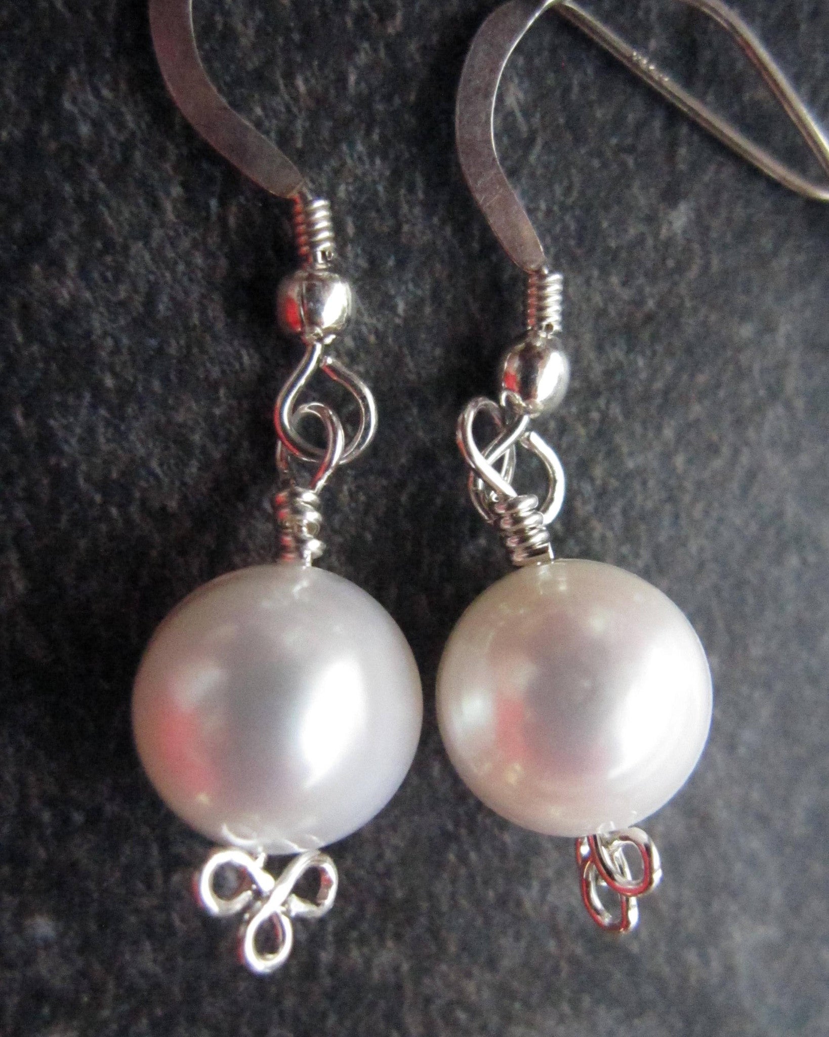 Silver Trinity Snow Pearl Earrings, Sterling Silver, Freshwater Cultur ...