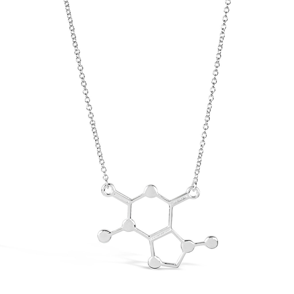 caffeine molecule necklace