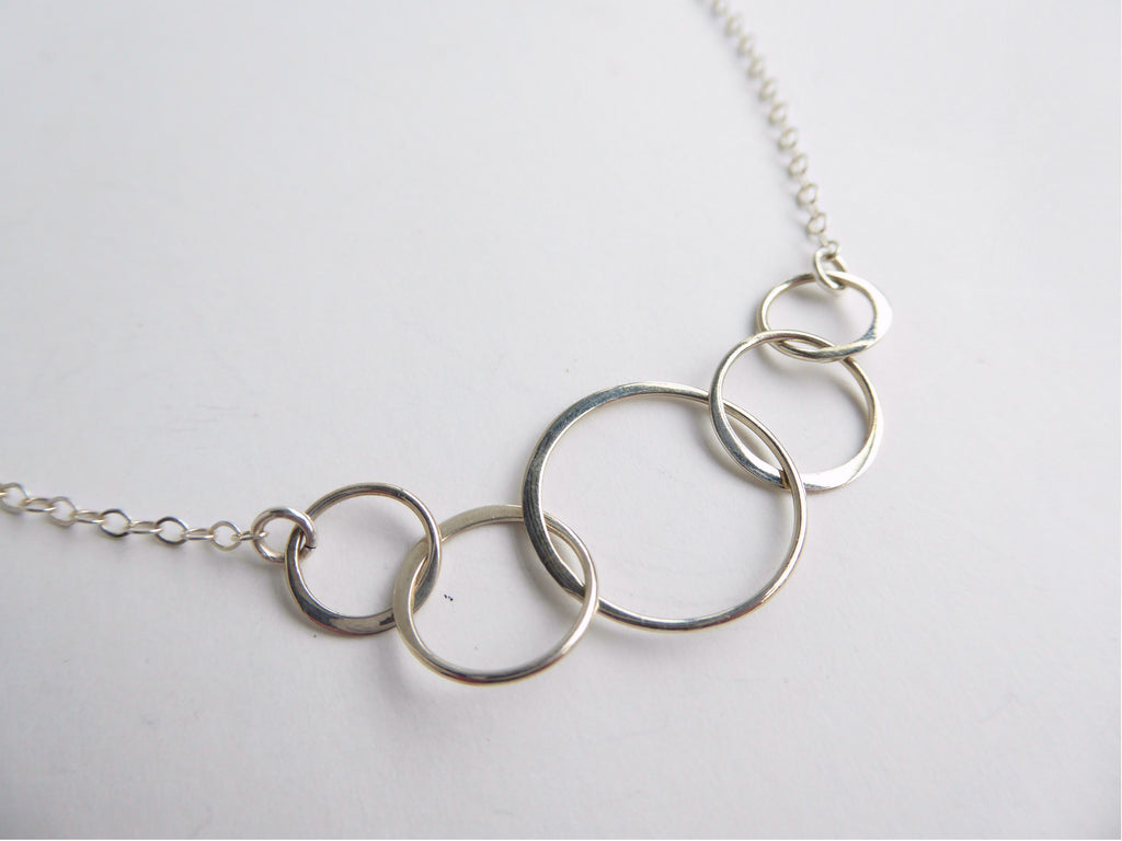 Sterling Silver Five Circle Infinity Necklace – Glass Palace Arts