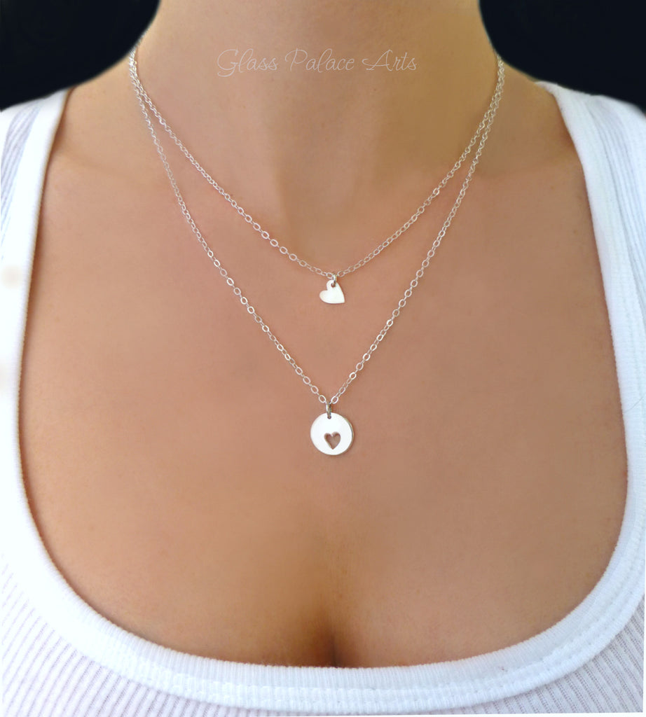 Mother Daughter Heart Necklace Set 