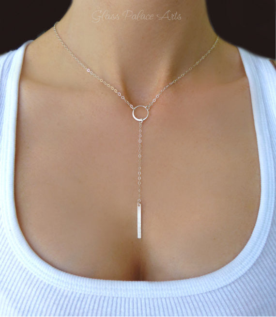 Horizontal Bar Necklace on Sterling Silver Chain – Jenna Scifres Handmade  Jewelry