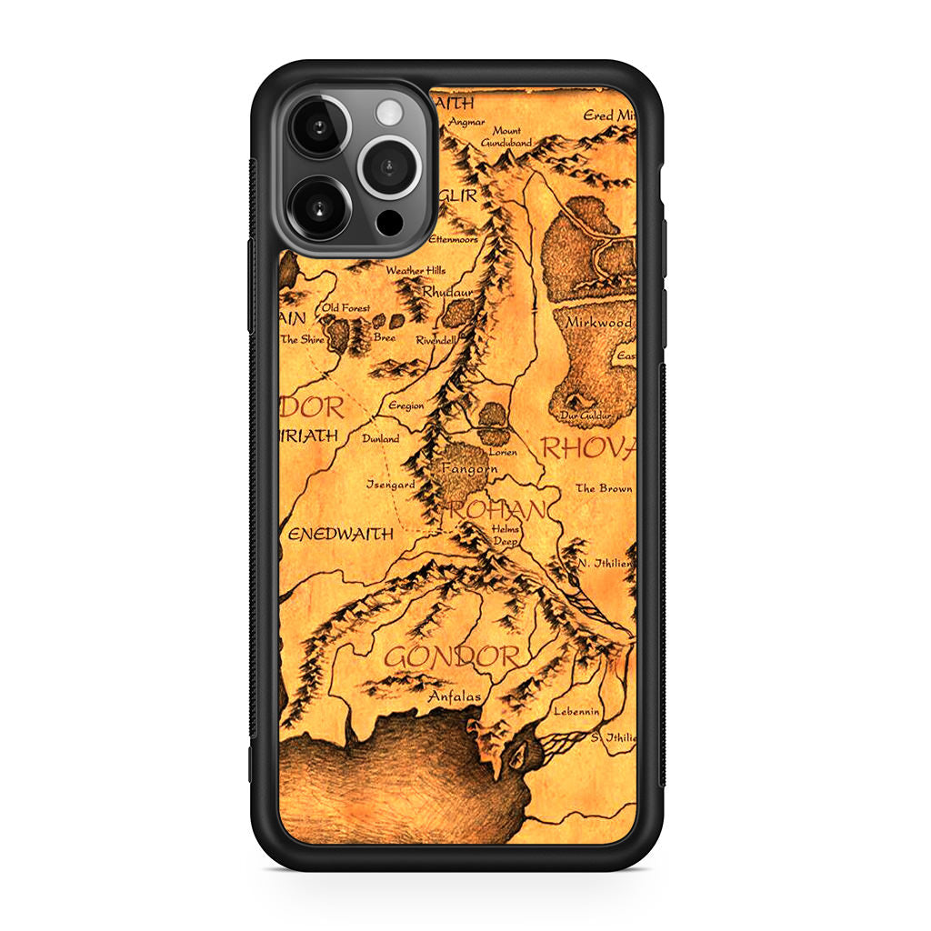 coque iphone 12 Middle Earth Map The Hobbit صينية تيفال جاوي ابيض