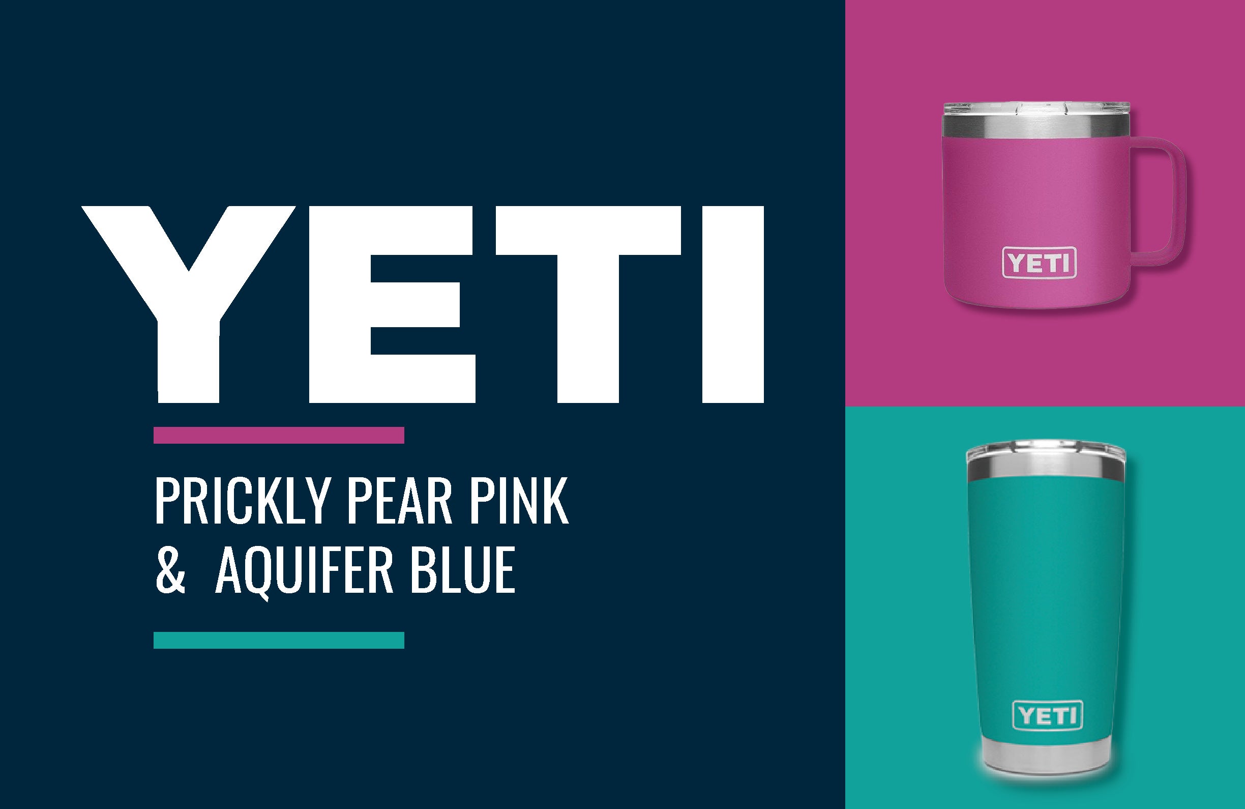 YETI AQUIFER BLUE Rambler 14 oz Mug, Stainless Steel with