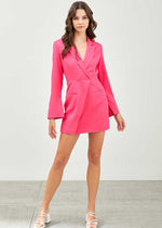 Barbie Cutout Front Blazer Dress - Hot Pink