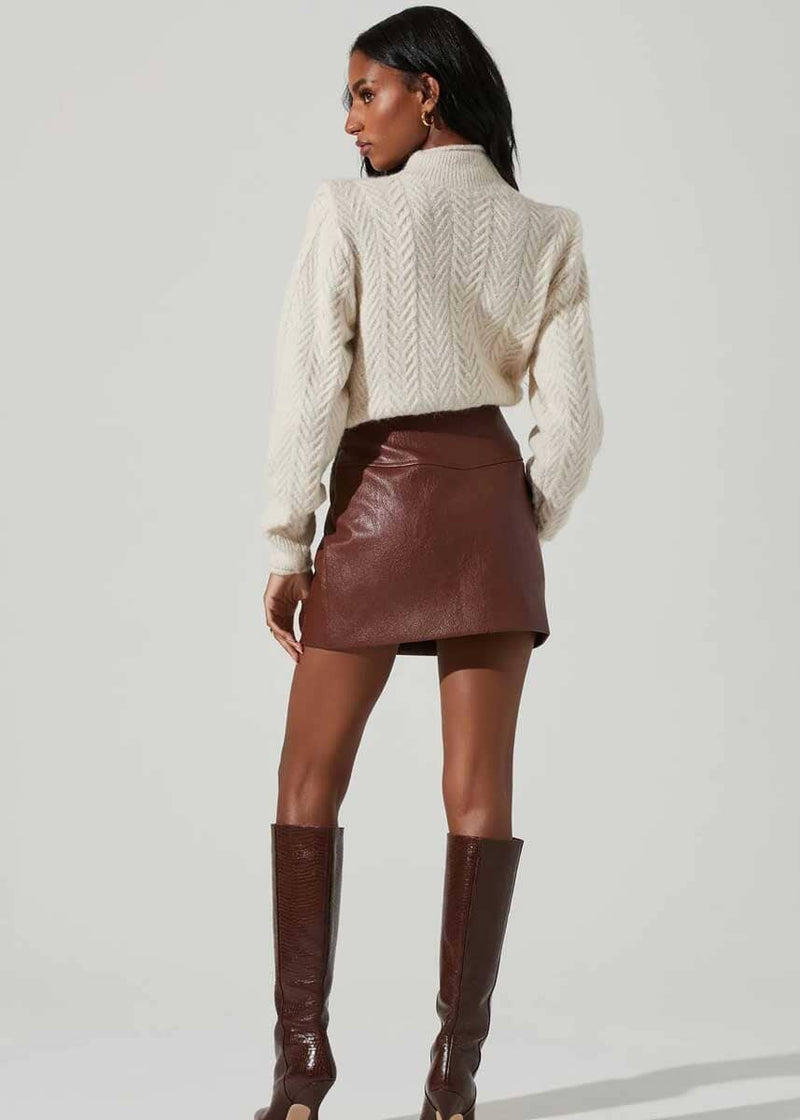 Tracy Faux Leather Skirt - Brown – Alice & Wonder