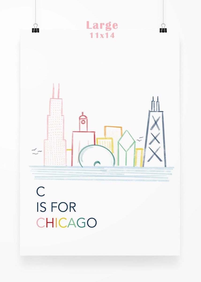 C Is For Chicago Pride Print - Large