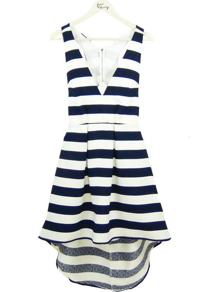 Hi Low Navy Stripe Dress – From Anny